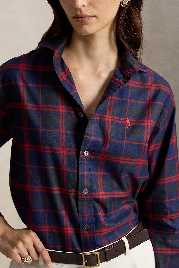 Koszula damska bawełniana Polo Ralph Lauren 211B23715 czerwony