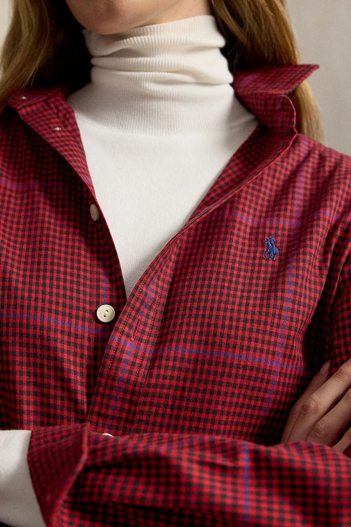 Koszula damska bawełniana Polo Ralph Lauren 211B36267 czerwony