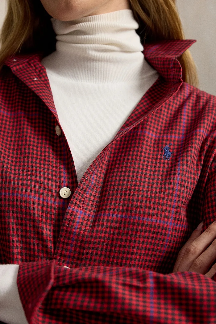Koszula damska bawełniana Polo Ralph Lauren 211B36267 czerwony