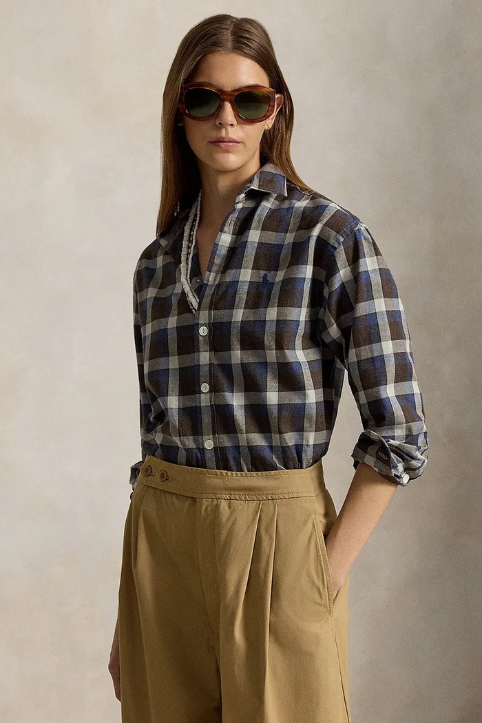 Polo Ralph Lauren Koszula damska bawełniana brązowy 211B36267