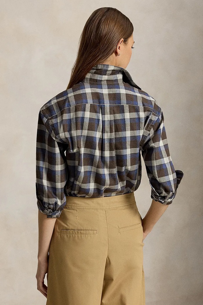 Polo Ralph Lauren Koszula damska bawełniana 211B36267 brązowy AW26