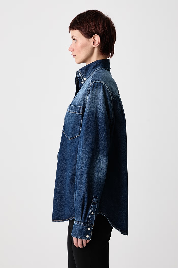 Cămașă din denim pentru femei MUGLER 26F6TO08412038 albastru