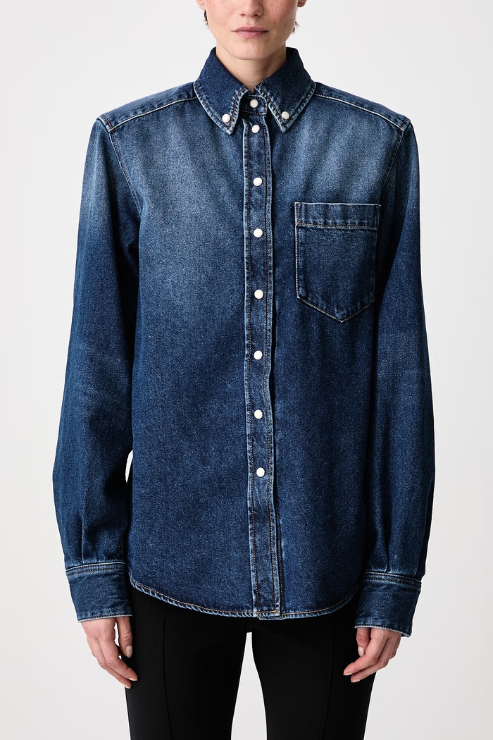 Cămașă din denim pentru femei MUGLER albastru 26F6TO08412038