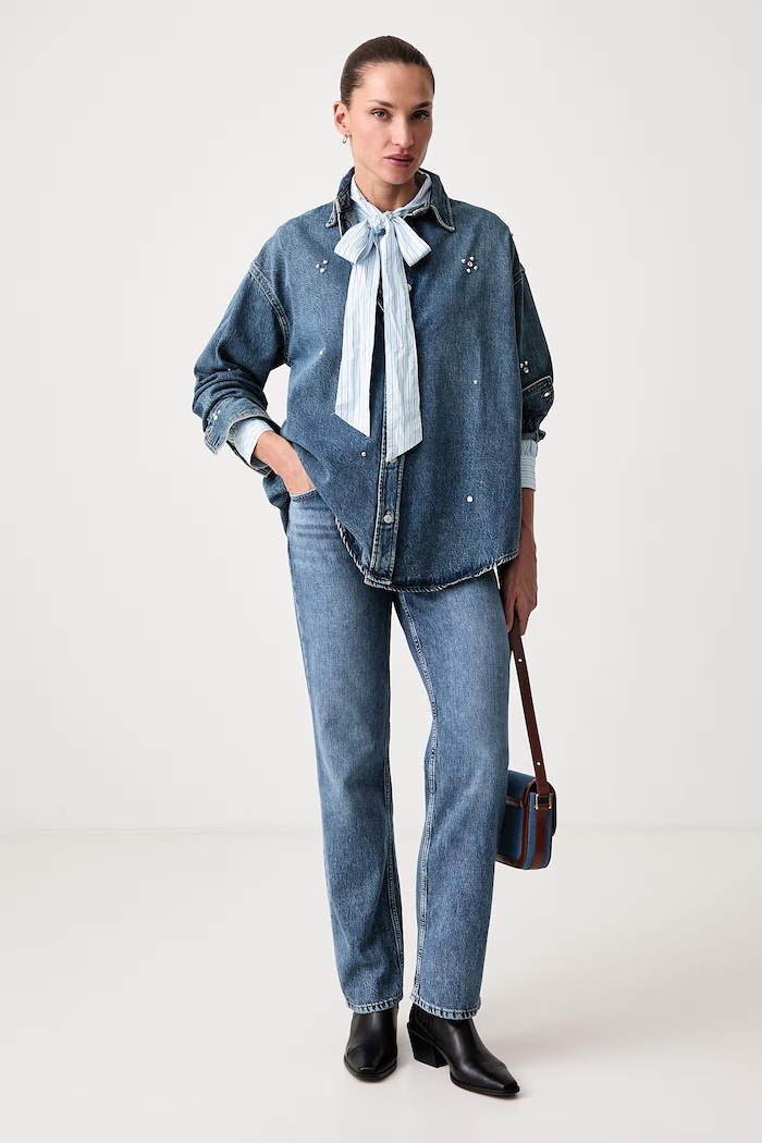 Levi's Košeľa dámska bavlnená JUDICE WESTERN 007XN modrá AW26