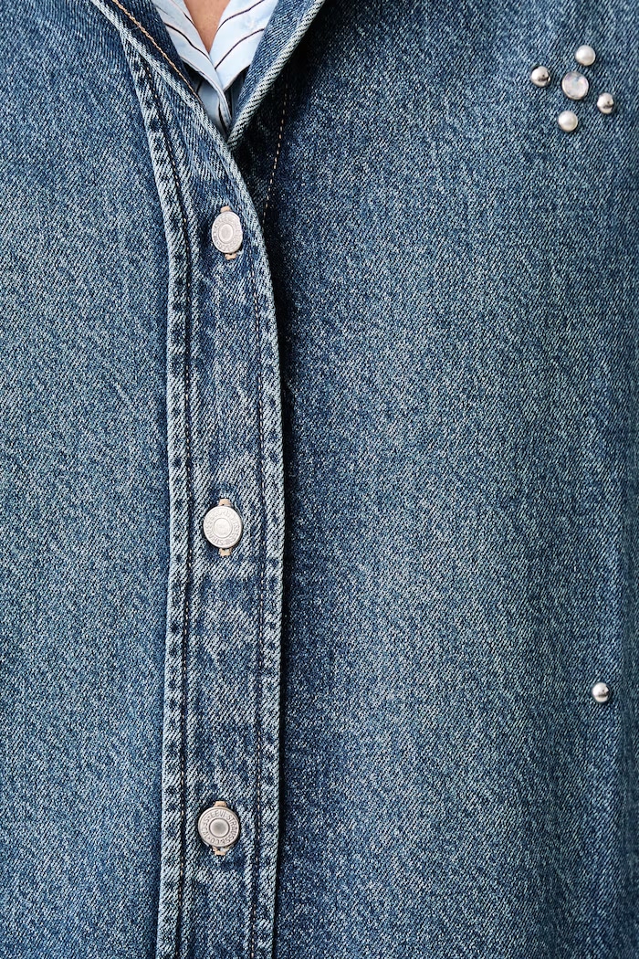 Košeľa dámska s bavlnou JORDAN DENIM Levi's modrá 007WZ