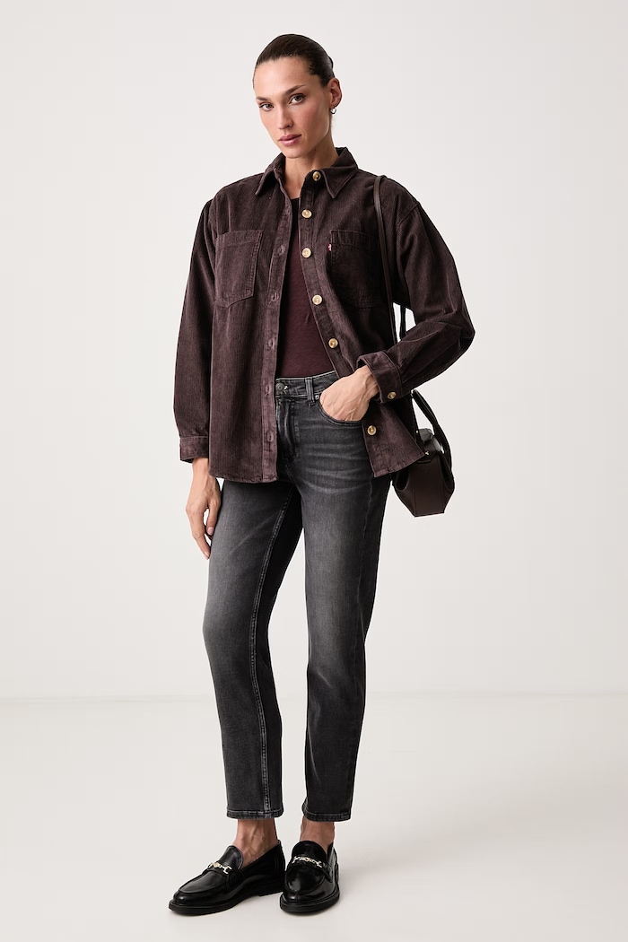 Levi's Koszula damska sztruksowa IRIS OVERSHIRT 001SS brązowy AW26