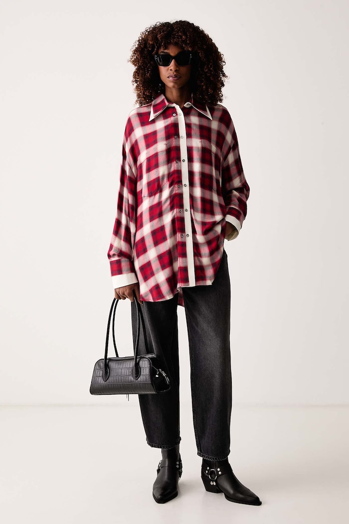Pinko Koszula damska z wiskozy 107383.A3HJ czerwony AW26