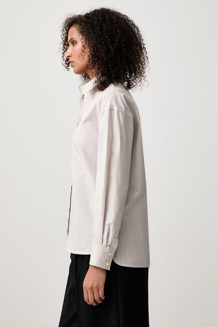 Casual koszula bawełniana damska Maison Kitsuné MRWWI09WC5101 beżowy
