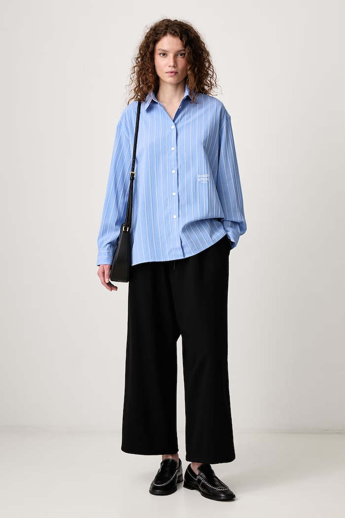 Maison Kitsuné Boyfriend koszula z wiskozy damska MRWWI04WC5109 niebieski AW26