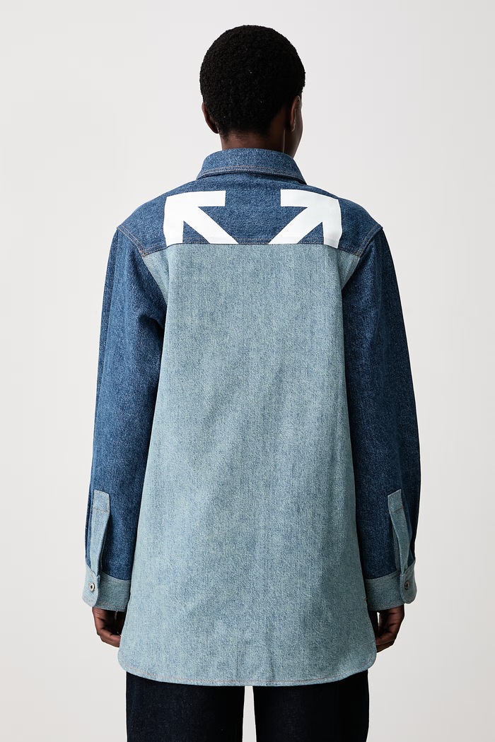 Odjeća Off-White Half Arrow Mix košulja traper za žene 2FB00601T plava