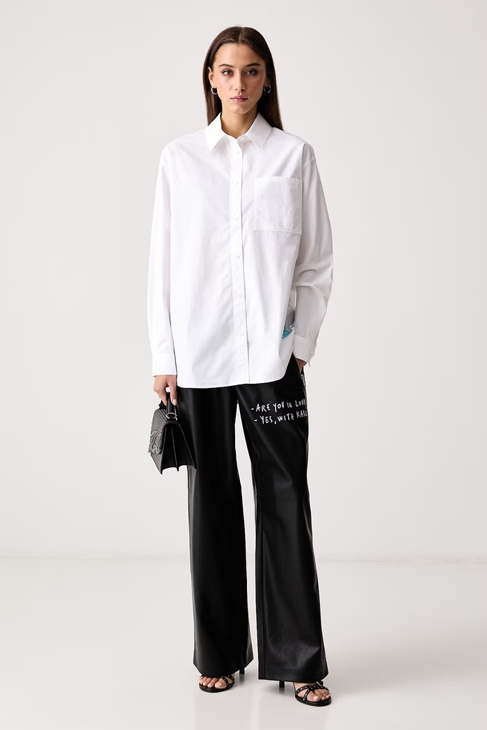 Karl Lagerfeld Jeans Koszula damska bawełniana x Pietro Terzini B4W11028 biały AW26