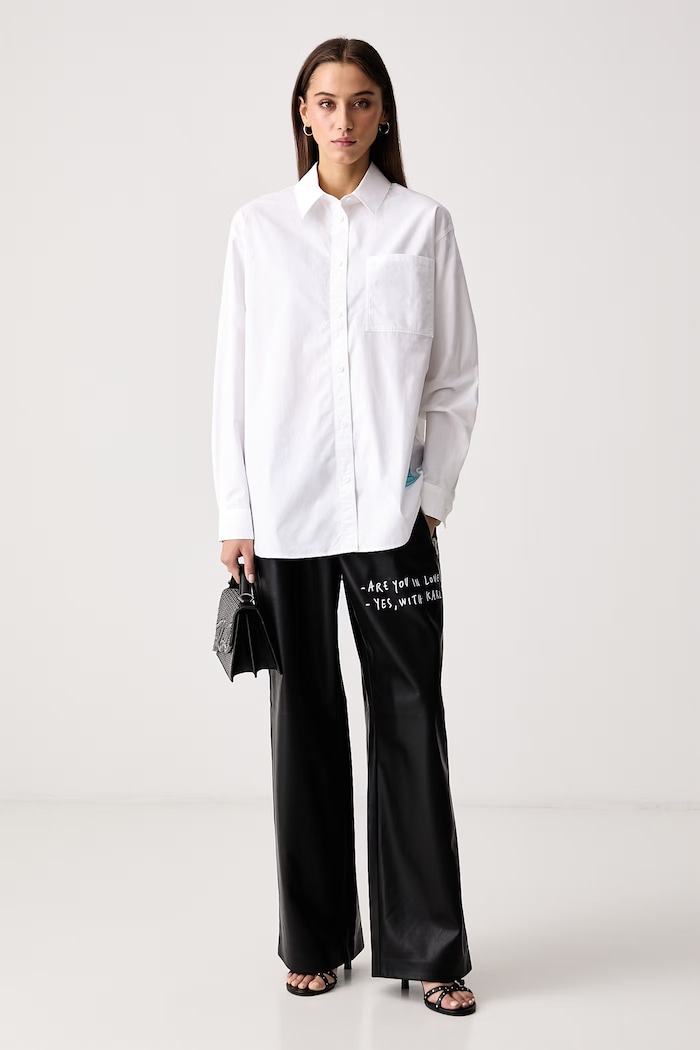 Karl Lagerfeld Jeans Koszula damska bawełniana x Pietro Terzini B4W11028 biały AW26