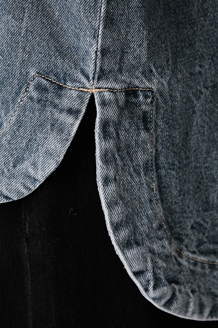 Риза дамска от деним Karl Lagerfeld Jeans сив B4W11006