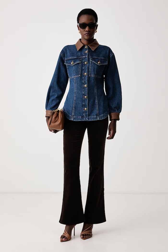 Luisa Spagnoli Koszula damska jeansowa Silicone 543476 granatowy AW26