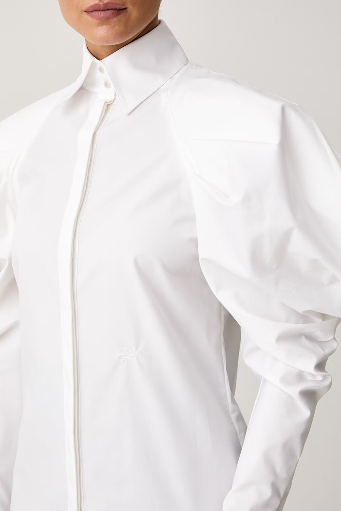 Košulja za žene od pamuka KL STUDIO Karl Lagerfeld bijela B4W11026