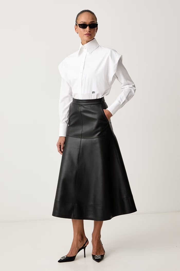 Karl Lagerfeld Риза дамска от памук B4W11009 бял AW26