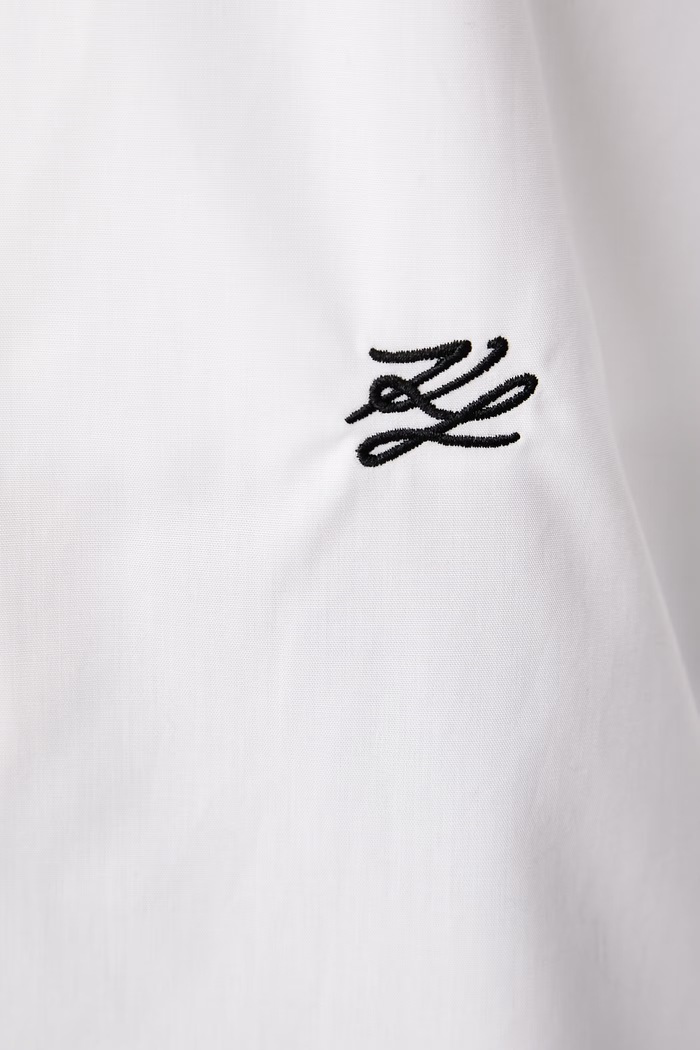 Риза дамска от памук Karl Lagerfeld бял B4W11009