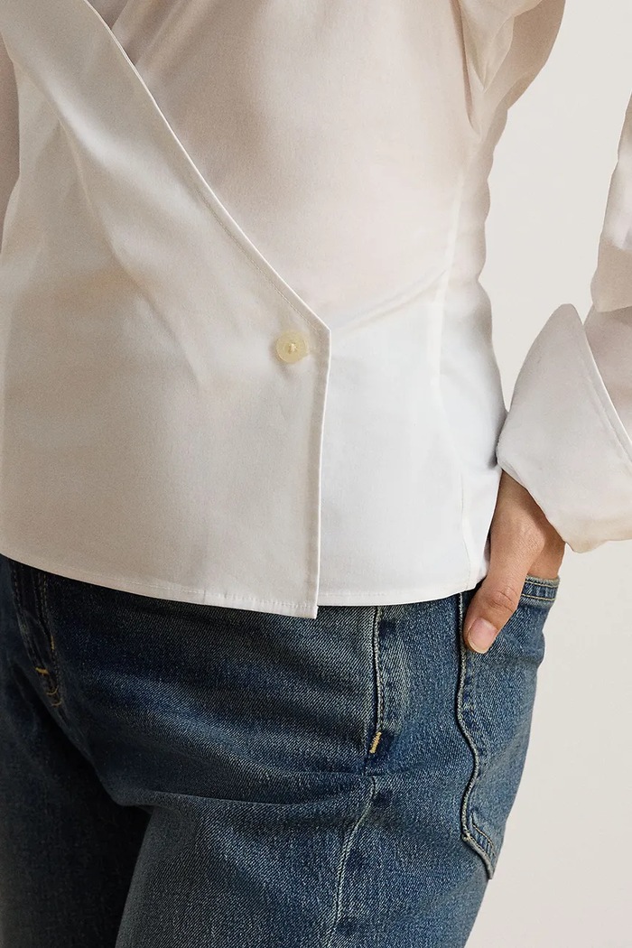 Koszula damska z bawełną Lauren Ralph Lauren 200B36197 biały