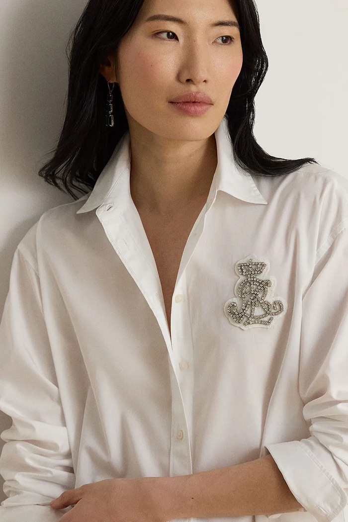 Koszula damska bawełniana Lauren Ralph Lauren 200B28855 biały