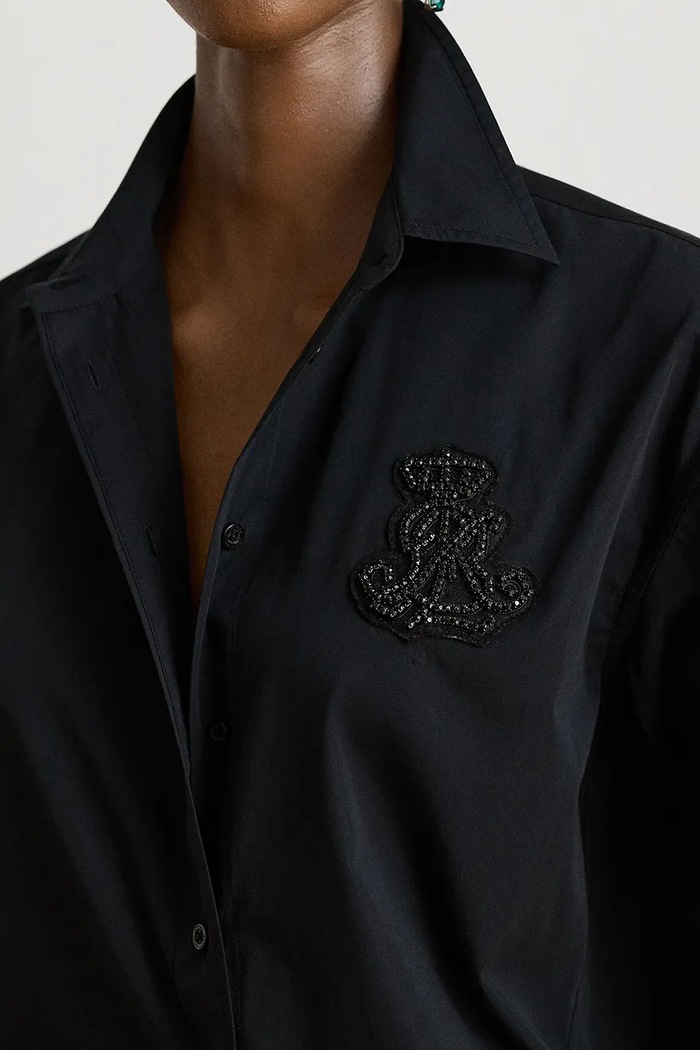 Koszula damska bawełniana Lauren Ralph Lauren 200B28855 czarny