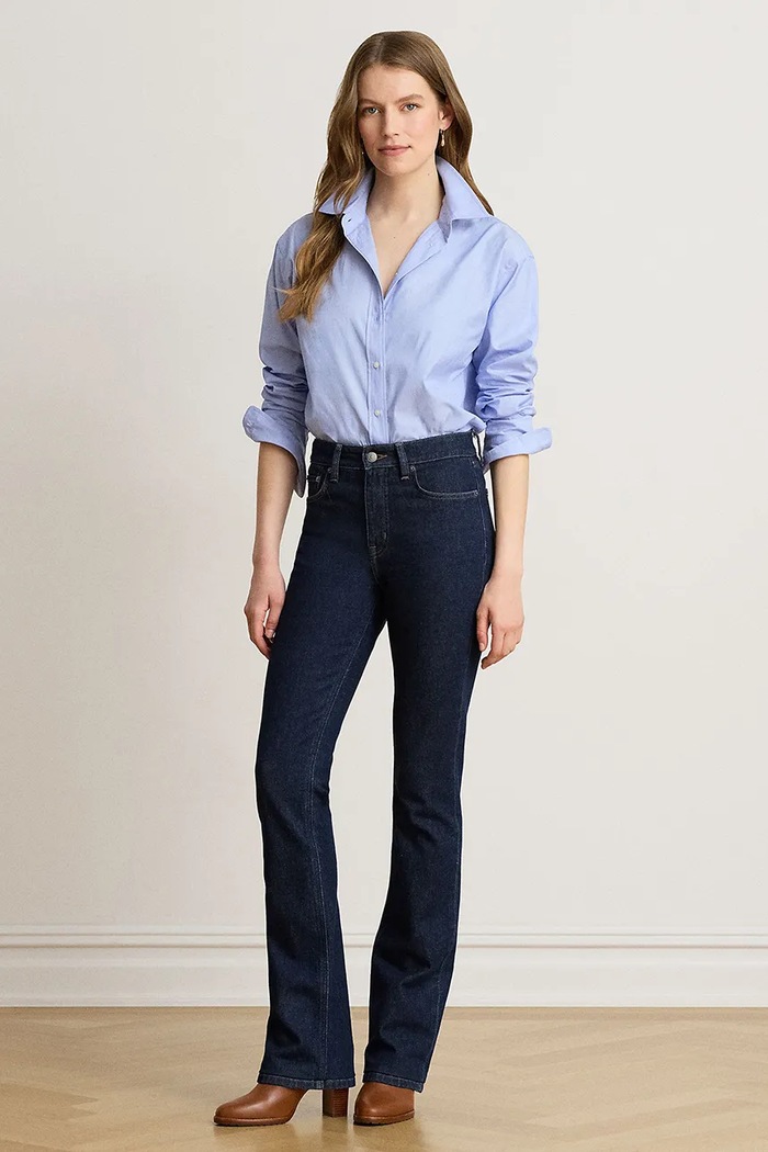 Odzież Lauren Ralph Lauren Koszula damska bawełniana 200B27668 niebieski