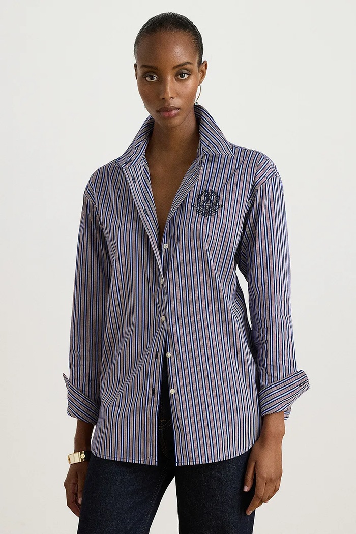 Lauren Ralph Lauren Koszula damska bawełniana granatowy 200B27664