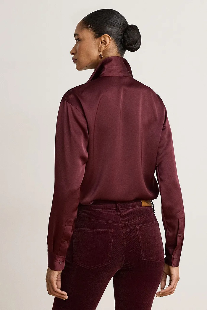Lauren Ralph Lauren Košeľa dámska 200B27610 burgundské AW26