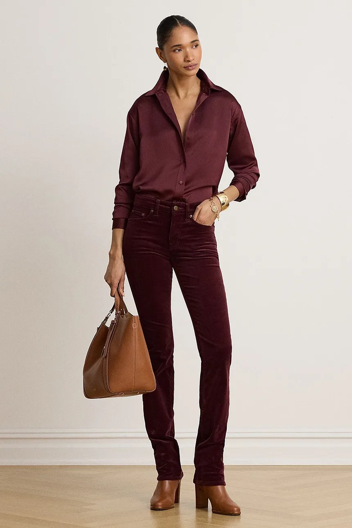 Oblečenie Lauren Ralph Lauren Košeľa dámska 200B27610 burgundské