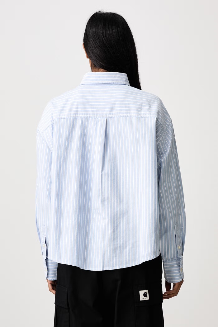 Odzież Carhartt WIP Kanan Shirt koszula bawełniana damska I037120 niebieski