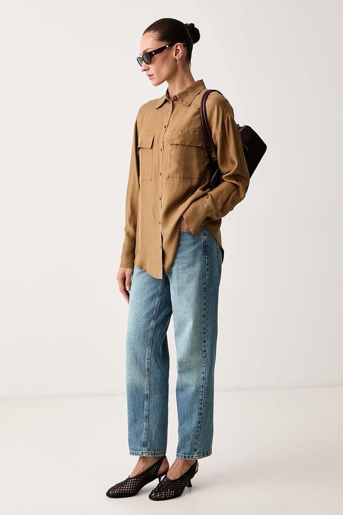 Max&Co. Koszula damska jedwabna SAX 2626116161200 brązowy AW26