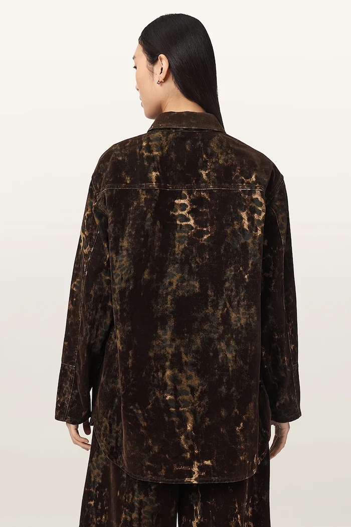 AllSaints Koszula damska jeansowa EDEN FLOCK W039PF brązowy AW26