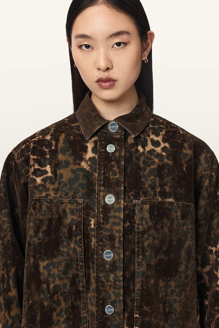 Koszula damska jeansowa EDEN FLOCK AllSaints W039PF brązowy