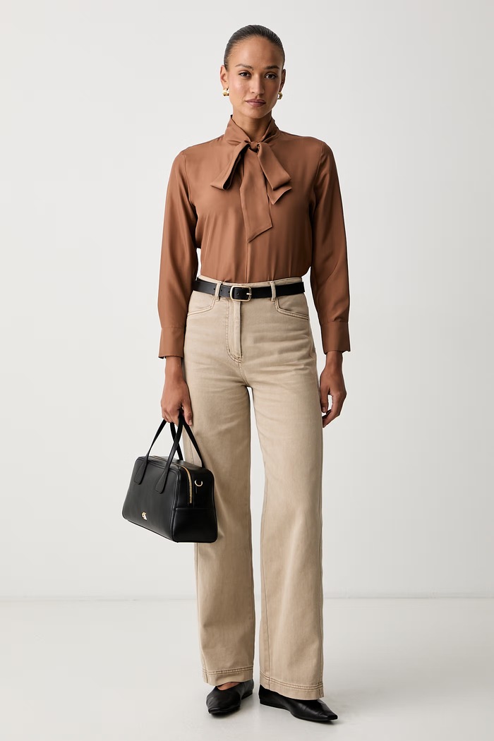 Marella bluza za žene od svile MLSKABALA 2623116084200 smeđa AW26