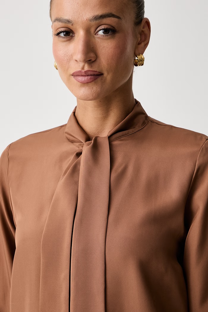 Marella bluza za žene od svile MLSKABALA smeđa 2623116084200