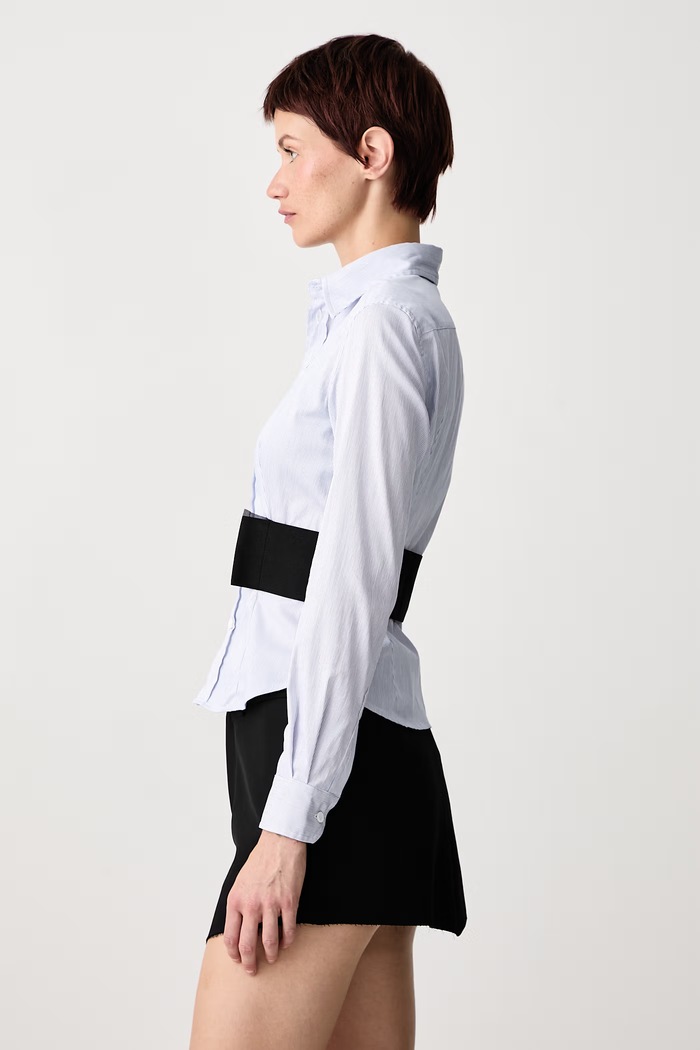 Koszula damska z bawełną Vetements WH27SH041ST niebieski