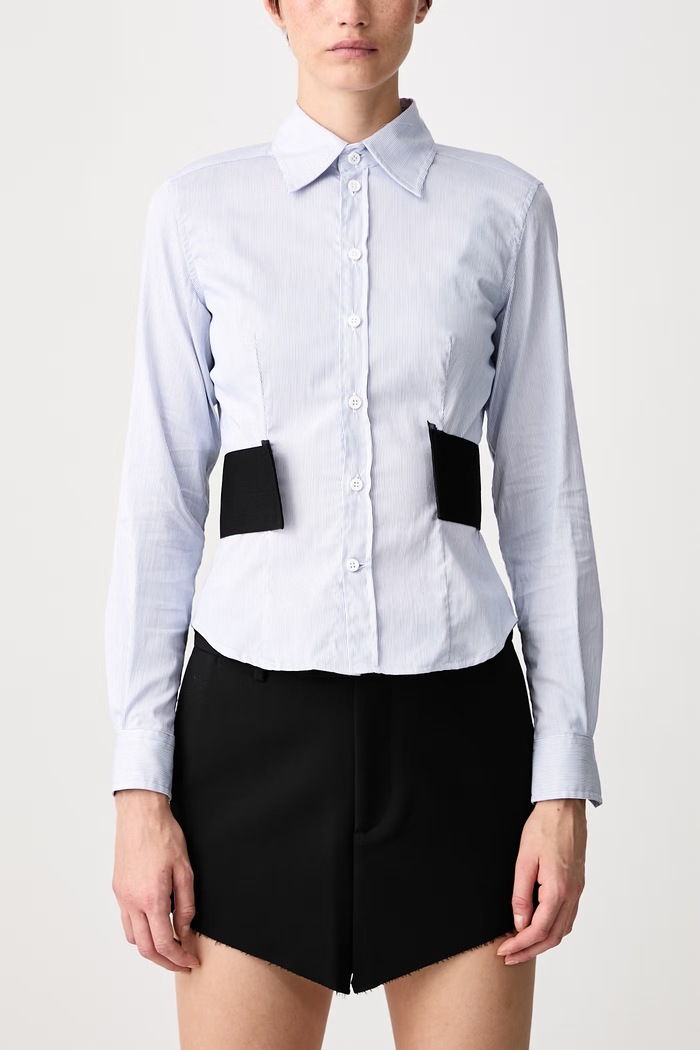 Koszula damska z bawełną Vetements niebieski WH27SH041ST