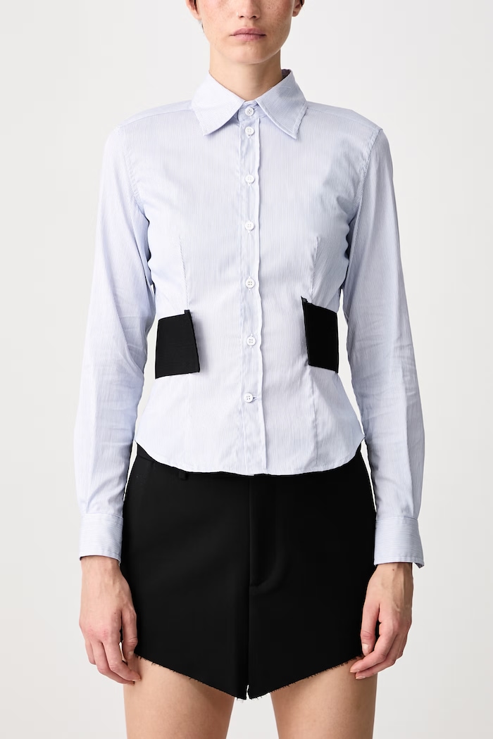 Koszula damska z bawełną Vetements niebieski WH27SH041ST