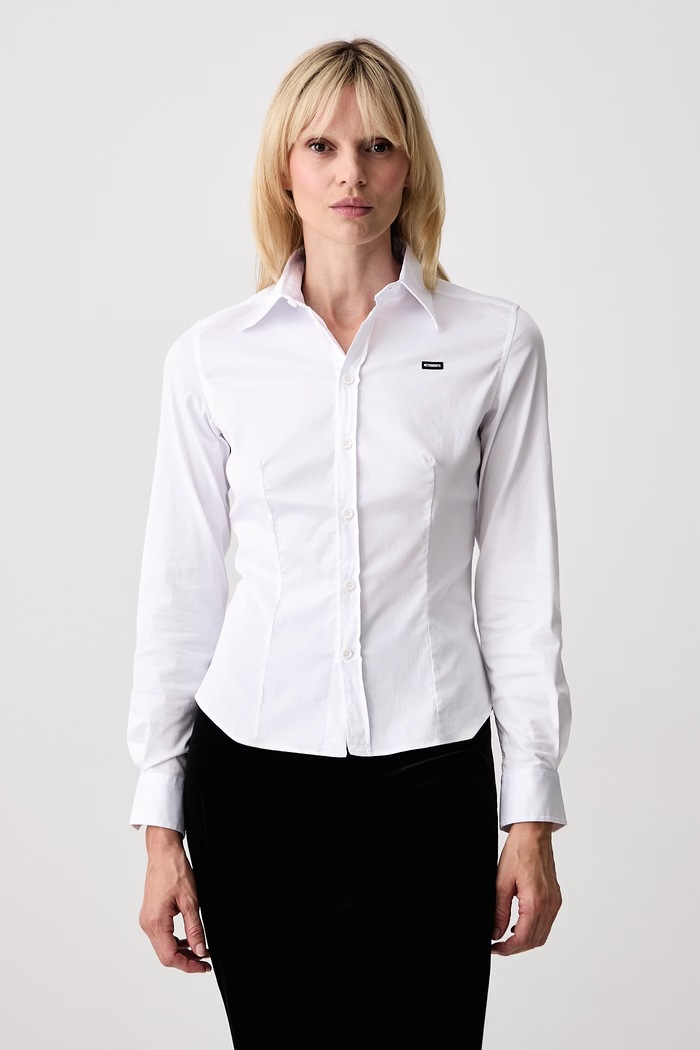 Vetements koszula damska z bawełną biały WH27SH039W