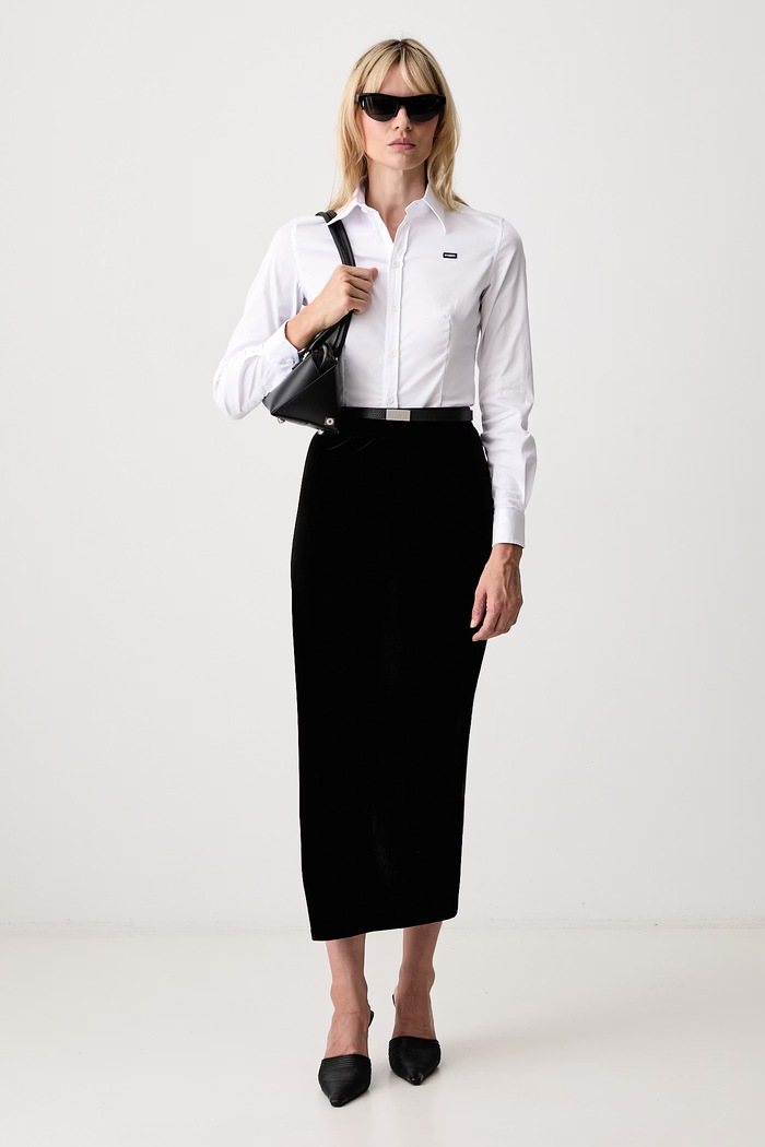 Vetements koszula damska z bawełną WH27SH039W biały AW26