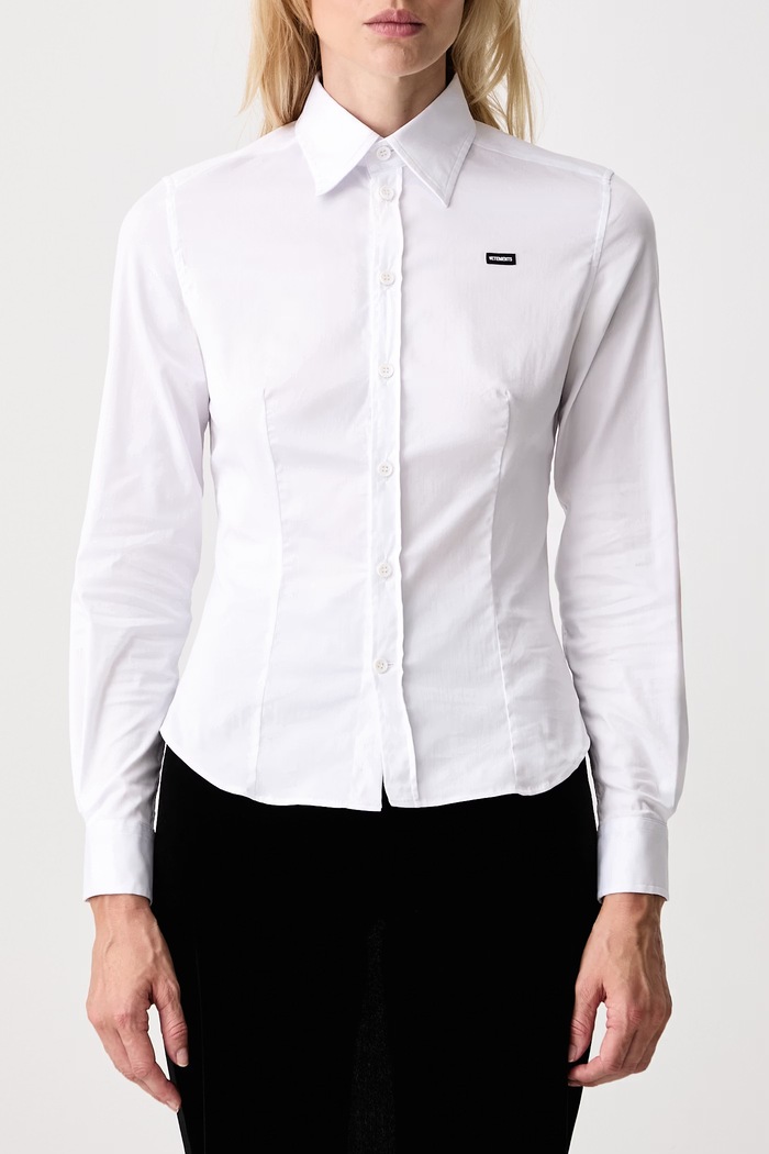 Vetements koszula damska z bawełną WH27SH039W biały
