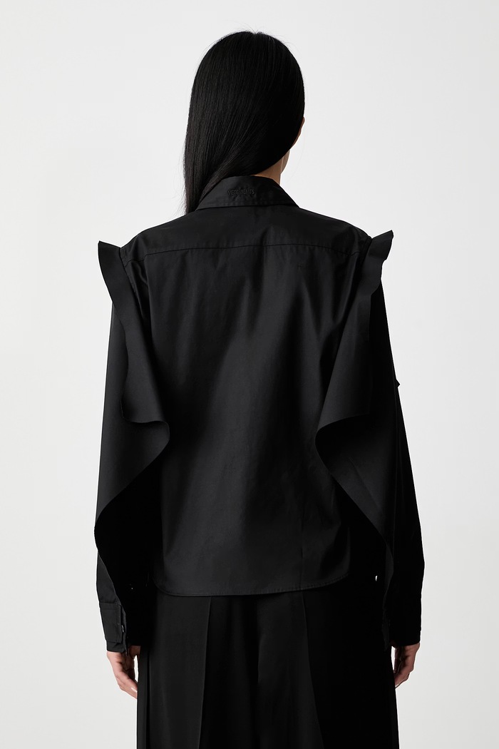 Abbigliamento Vetements Double Sleeve Reconstructed camicia in cotone da donna WH27SH045SB nero