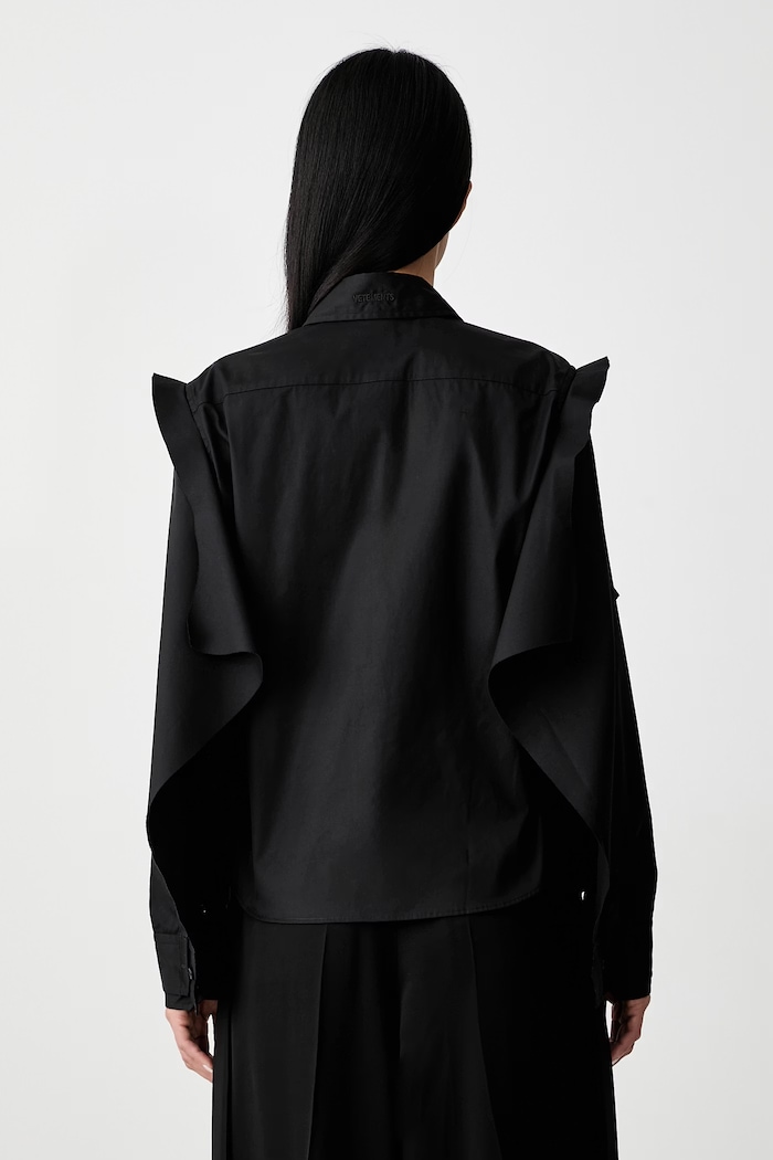Abbigliamento Vetements Double Sleeve Reconstructed camicia in cotone da donna WH27SH045SB nero