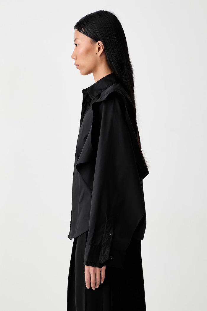 Vetements Double Sleeve Reconstructed camicia in cotone da donna nero WH27SH045SB
