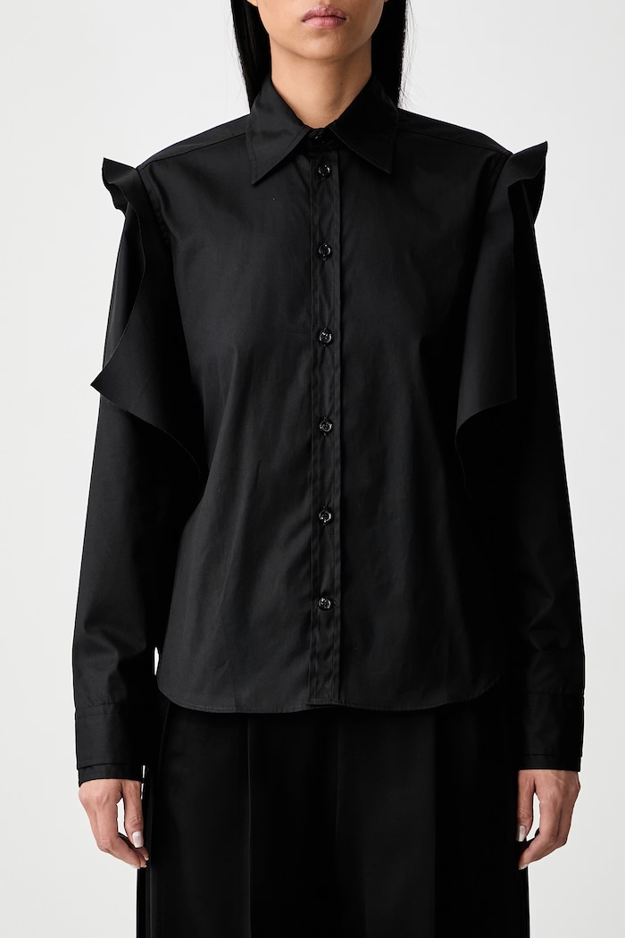 Vetements Double Sleeve Reconstructed camicia in cotone da donna WH27SH045SB nero
