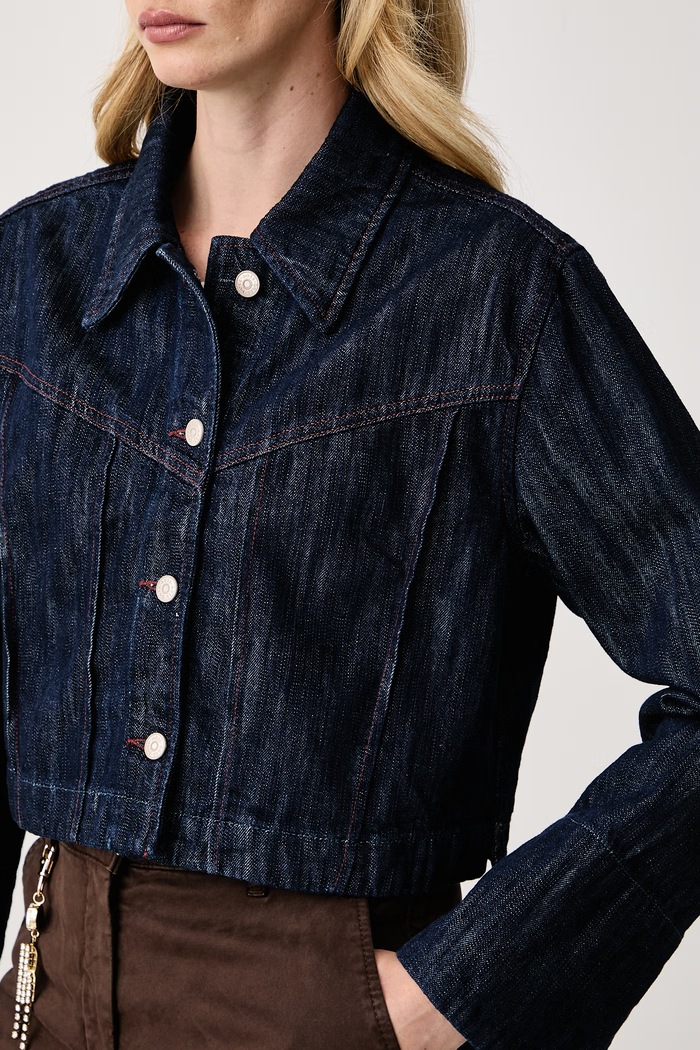 Srajca ženska denim C_SHIRT BOSS Orange 50569141 mornarsko modra