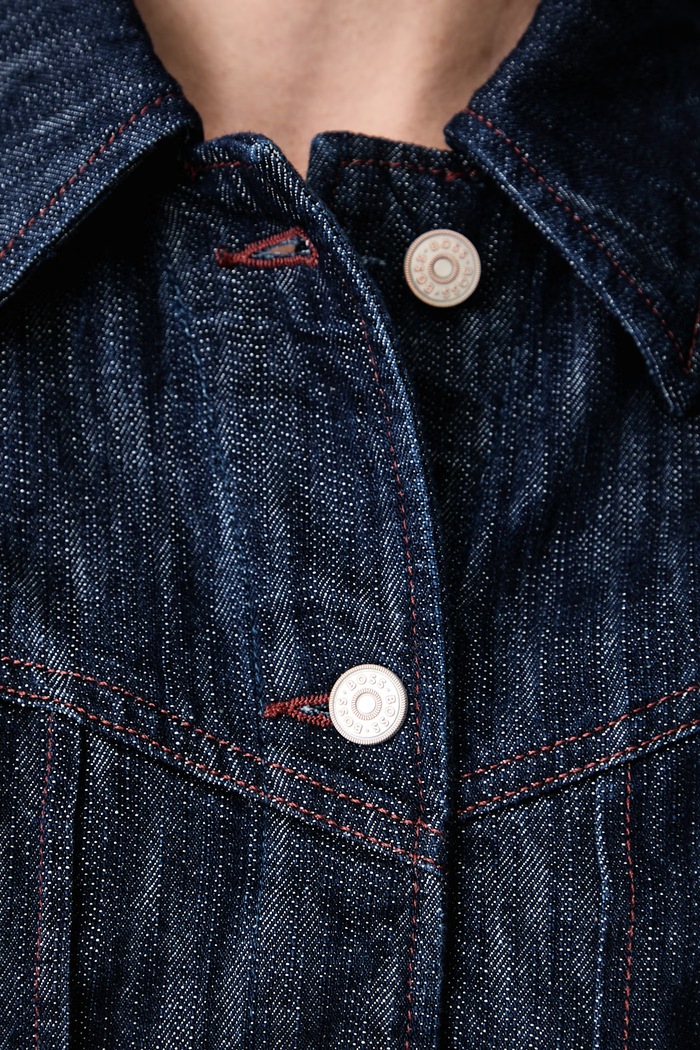 Srajca ženska denim C_SHIRT BOSS Orange mornarsko modra 50569141
