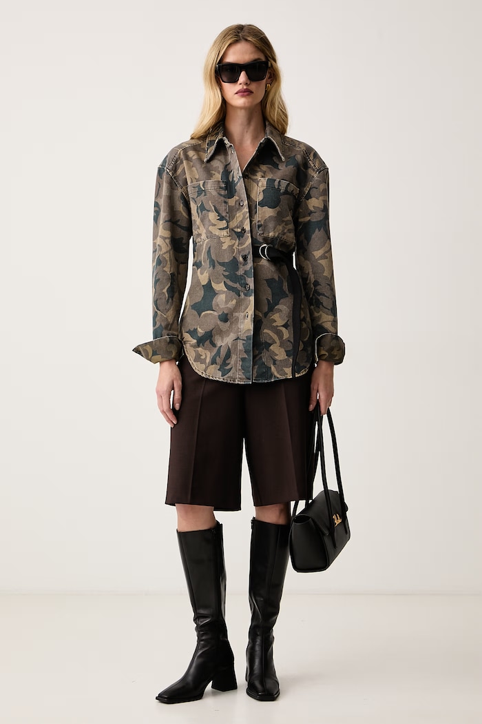 Pinko Koszula damska jeansowa 107767.A3NZ brązowy AW26