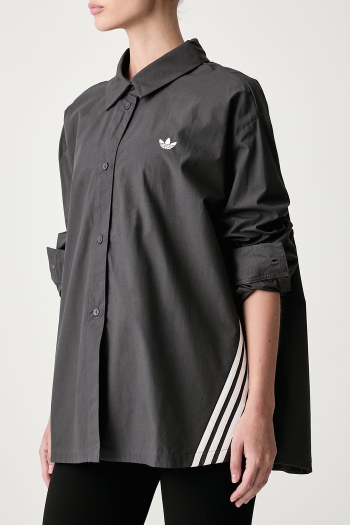 Koszula damska bawełniana adidas Originals KR9110 szary