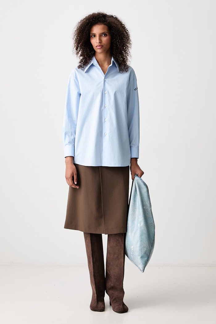 MM6 Maison Margiela Koszula damska bawełniana S52DT0072.M35256 niebieski AW26