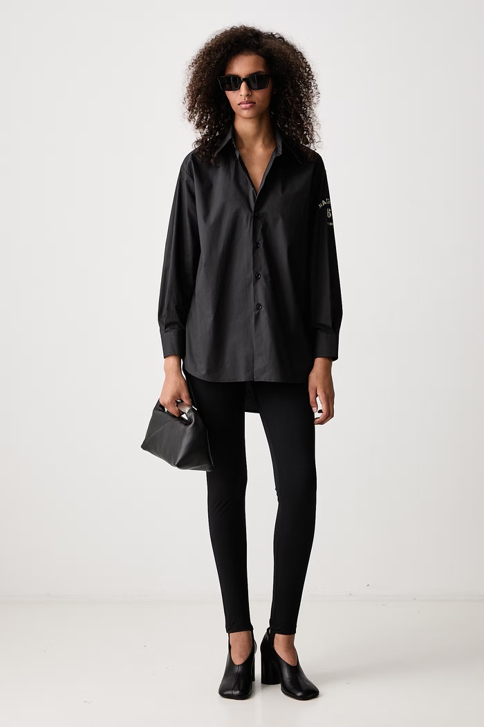 MM6 Maison Margiela Koszula damska bawełniana S52DT0072.M35256 czarny AW26